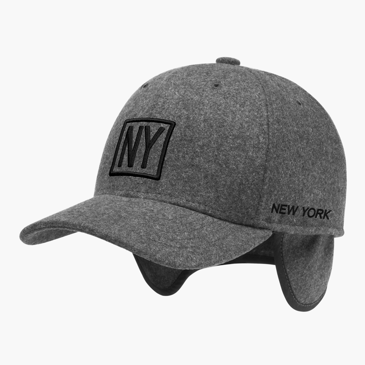 Зимова бейсболка з вухами чоловіча INAL Нью Йорк NY New York S / 53-54 Сірий 25653
