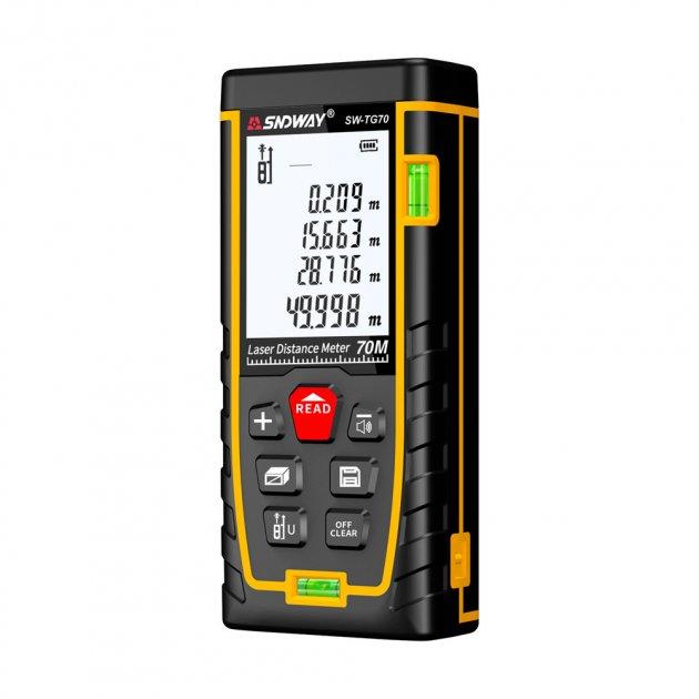 Далекобійна лазерна рулетка лазерний далекомір Sndway SW-TG70 на 70 метрів (SW-TG70), фото 1