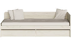 Односпальне ліжко з шухлядами Соната-800 Крафт білий, фото 3