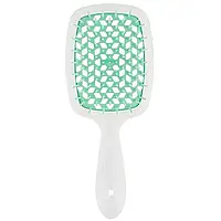Щітка для волосся Superbrush Janeke Оригінал біла бірюзова серединка