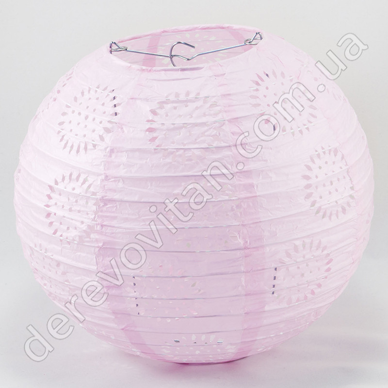 Підвісний ліхтарик ажурний світло-рожевий, 25 см