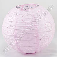 Подвесной фонарик ажурный светло-розовый, 25 см