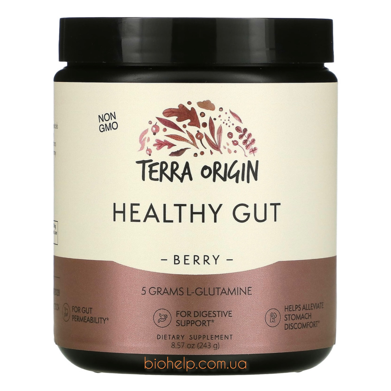 Terra Origin, Healthy Gut, домішка для нормалізації шлунково-кишкового тракту, смак ягоди, 222 г (7,83 унції)