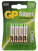 Батарейка GP SUPER ALKALINE 24A-U4 лужна LR03, AAA блістер