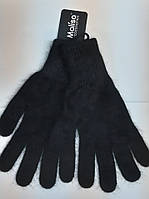 Перчатки женские тёплые шерсть ангора Malisa accessories 09396 (чёрные)