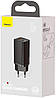 Мережевий зарядний пристрій Baseus GaN Lite 1 USB + Type-C 65 W Black (CCGAN2L-B01), фото 5