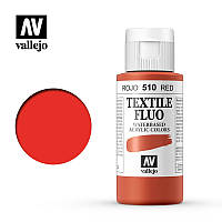 Краска для текстиля Vallejo Textile Color 510 Fluo Red, 60 мл