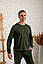 Чоловіча піжама кофта зі штанами з трикотажу кольору хакі, фото 2