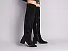Жіночі демісезонні Ботфорти ShoesBand Чорні натуральні замшеві з обтягнутим каблуком всередині байка 36 (23,5 см) (Ѕ85101д), фото 2
