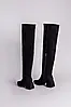 Жіночі зимові Ботфорти ShoesBand Чорні натуральні замшеві з обтягнутим каблуком всередині напіввовна 36 (23,5 см) (Ѕ85101е), фото 8