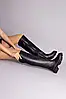 Жіночі зимові Ботфорти ShoesBand Чорні натуральні шкіряні на підборах на вузьку ногу всередині напіввовна 38 (24,5 см) (Ѕ67691е), фото 6