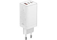 Сетевое зарядное устройство Baseus GaN3 Pro 1USB + 2Type-C 65W White (CCGP050102)