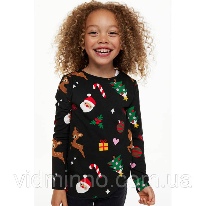 Дитяча кофта лонгслів Christmas H&M для дівчинки р.110/116 - 4-6 років /70048/, фото 1