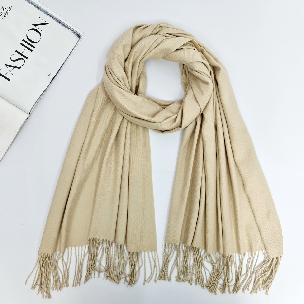 Шарф жіночий M&JJ Мармаріс бежевий 190х70см 8132, фото 1