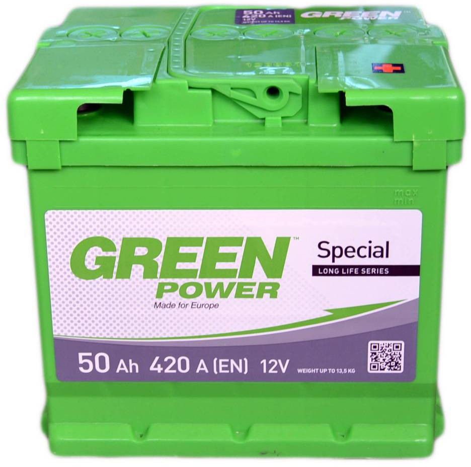 Аккумулятор GREEN POWER Standart 50Ah Ев (-/+) (420EN) (д207*ш175*в190 ...