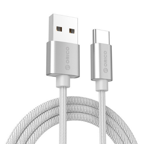 Кабель зарядний Orico USB to USB-C для швидкого заряджання 1 м Grey (HTF-10), фото 1