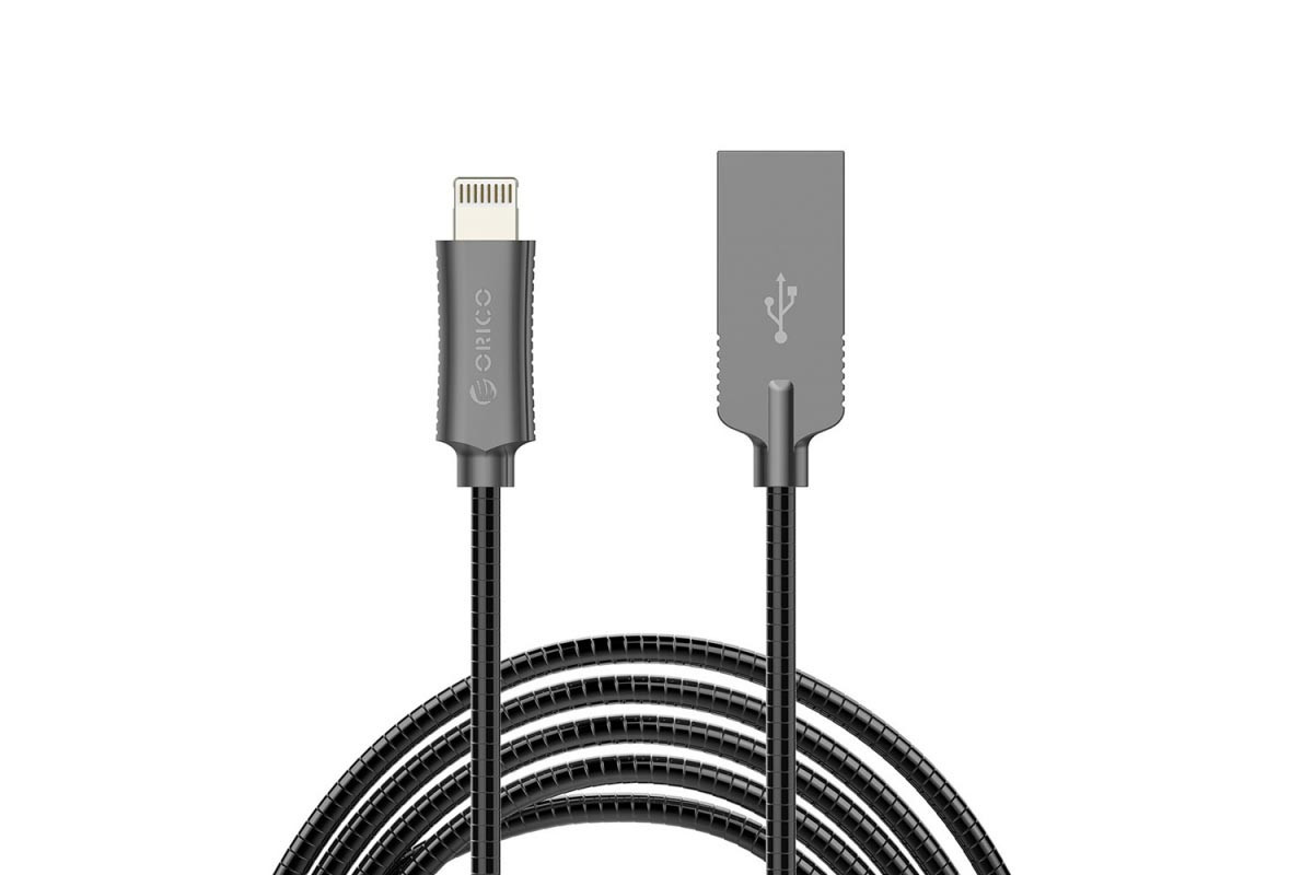 Кабель для заряджання та передавання даних ORICO USB-A — Lightning 1 м Grey (LTS-10), фото 1