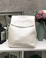 Рюкзак жіночий білий перламутровий міський молодіжний модний сумка-рюкзак кожзам
