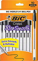 Набір кулькових ручок 10 шт BIC Cristal Xtra Smooth Чорний (BICMSP101BK)