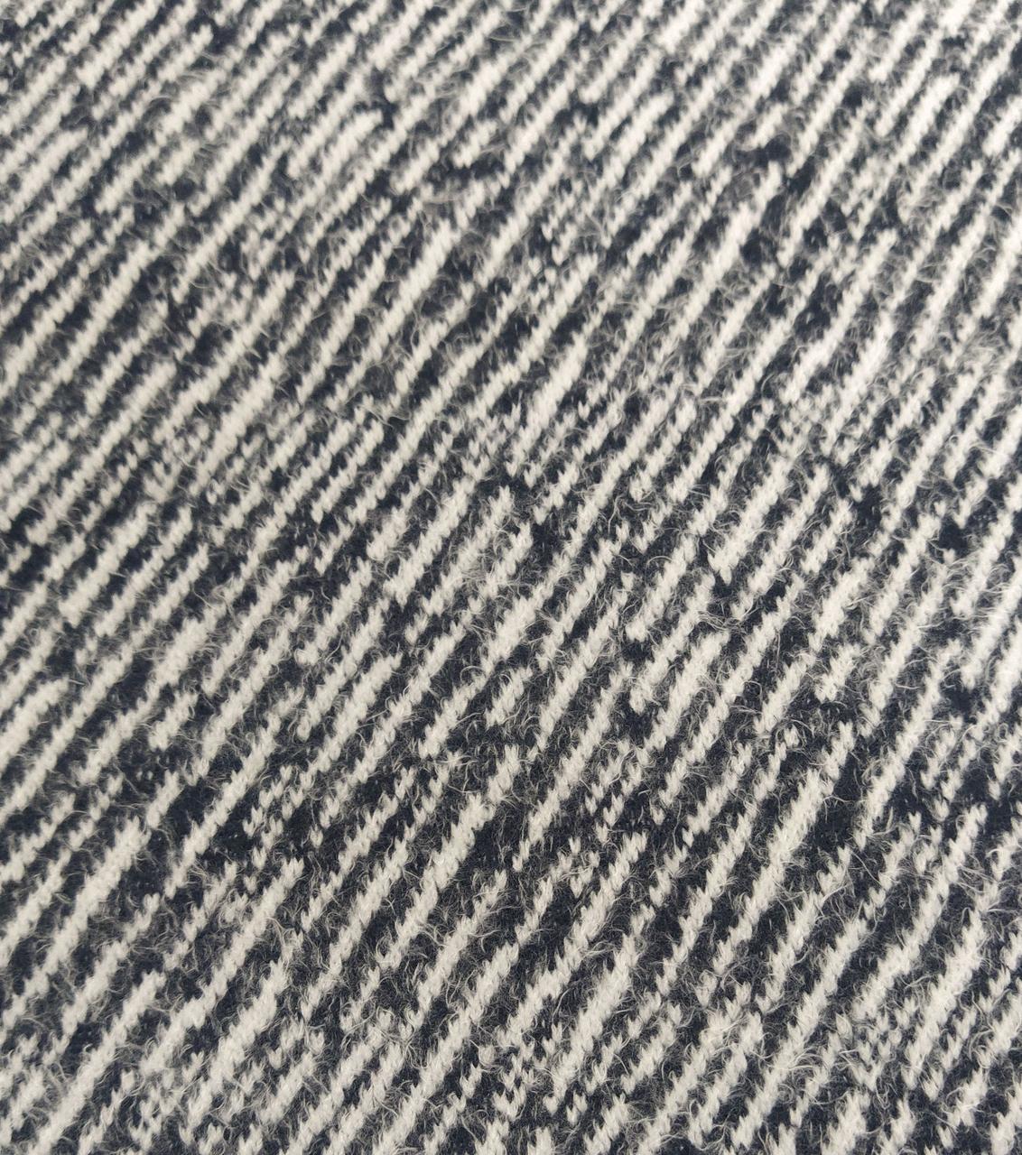 Трикотаж ангорка діагональ меланж колір темно синій з білим, фото 1