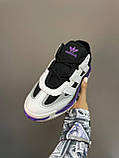 Кросівки чоловічі шкіряні Adidas Niteball Purple White демісезон стильні чорні з білим фіолетовий, фото 3