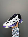 Кросівки чоловічі шкіряні Adidas Niteball Purple White демісезон стильні чорні з білим фіолетовий, фото 5