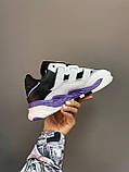 Кросівки чоловічі шкіряні Adidas Niteball Purple White демісезон стильні чорні з білим фіолетовий, фото 6