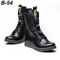 Кожаные зимние ботинки берцы Dr. Martens Black Leather