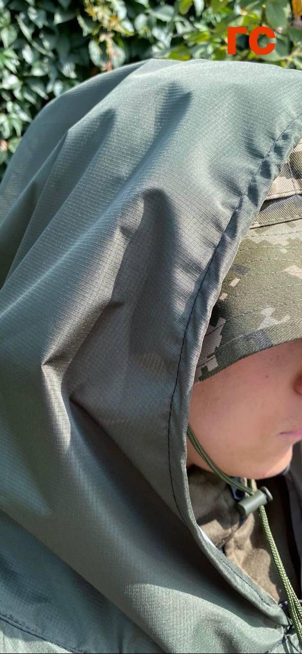 Дождевик тактический военный пончо из рип-стопа, плащ-дождевик ЗСУ армейский, Военный плащ накидка от дождя - фото 6 - id-p1691292270