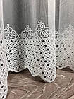 Ціна за 2.3м! Тюль із вишитим низом на основі бамбука. Колір: білий, фото 8