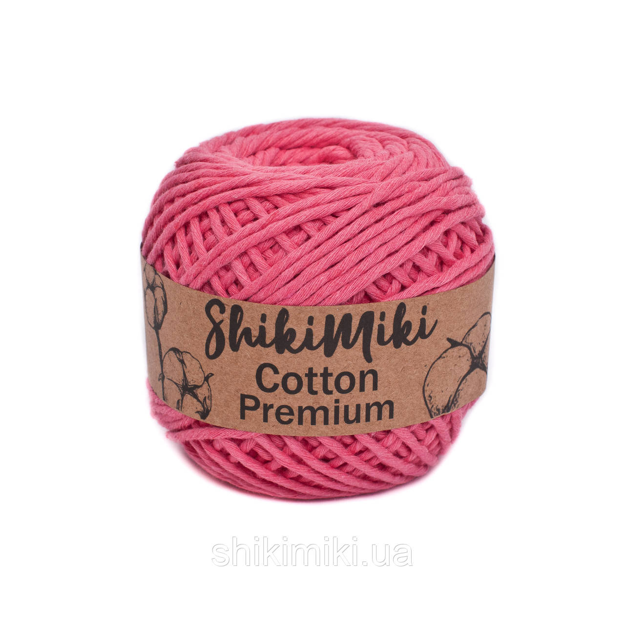 Еко шнур Shikimiki Cotton Premium 2 мм,колір Рожевий корал