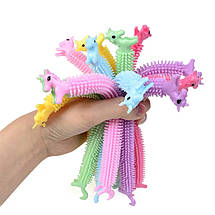 Іграшка антистрес браслет тягучка у вигляді тварини рожевий, фото 3