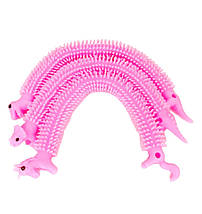 Іграшка антистрес браслет тягучка у вигляді тварини рожевий, фото 2