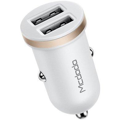 Автомобільний зарядний пристрій Mcdodo USB Car Charger 2xUSB 12 W Cuttlefish White (CC-6601)