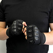 Тактичні безпалі рукавички зсу, Армійські Рукавиці тактичні безпалі, Тактичні рукавиці Чорні L/XL