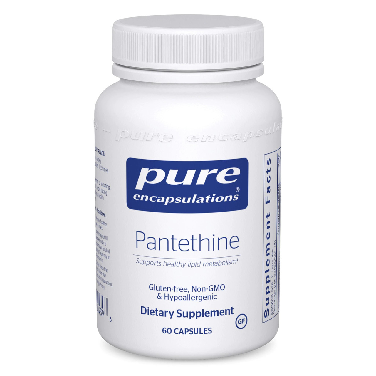 Пантетин, Pantethine, Pure Encapsulations, Здоров'я серцево-судинної системи 60 капсул BX133, фото 1