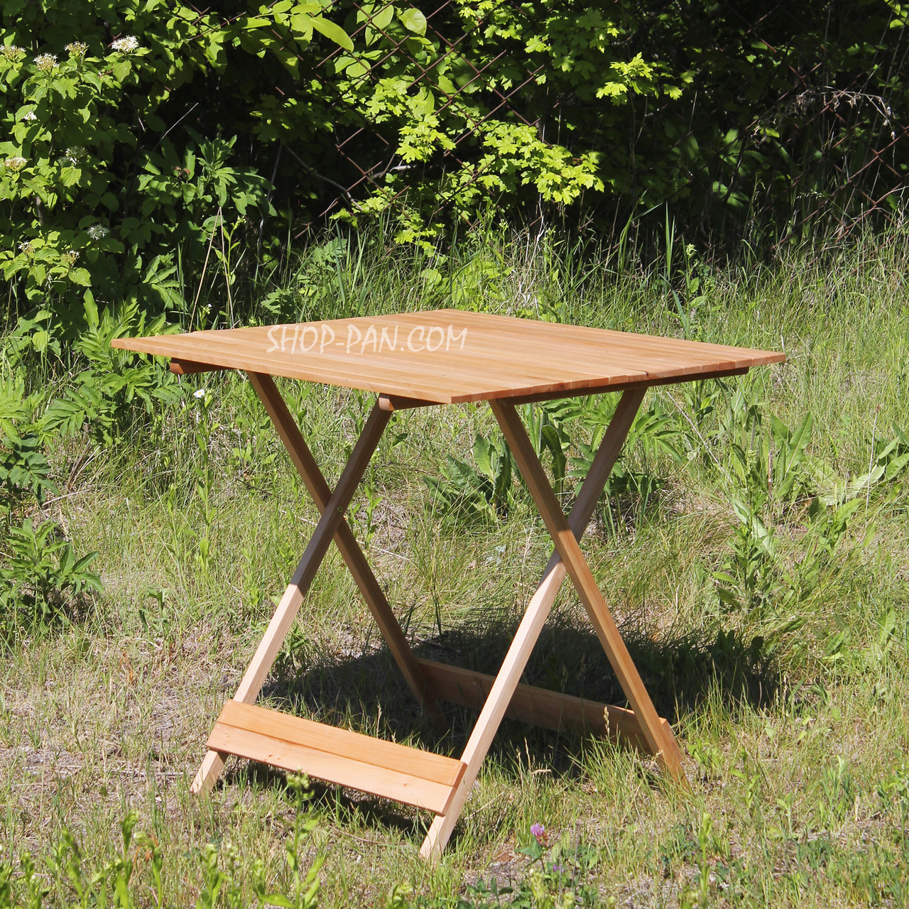 Розкладний дерев'яний столик зі стільцями 4 шт. для пікніка (72х72) Комплект садових складаних меблів