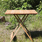 Розкладний дерев'яний столик зі стільцями 4 шт. для пікніка (72х72) Комплект садових складаних меблів, фото 4