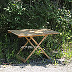Розкладний дерев'яний столик зі стільцями 6 шт. для пікніка (72х120) Комплект садових складаних меблів, фото 3