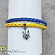 Патріотичний синьо-жовтий браслет герб України тризуб тризуб Україна, фото 3