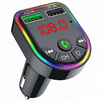 FM-трансмиттер U&P FT5 Bluetooth 5.0 / microSD / RGB Black (WAZ-FT5-BK)