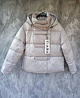 Зимова коротка жіноча куртка, широкий оверсайз, по бірці 48р.(підійде до 52р.), див.заміри в описі