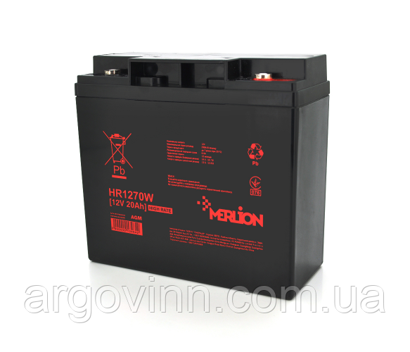 Акумуляторна батарея MERLION HR1270W, 12V 20Ah ( 181 х 77 х 167 (167) )
