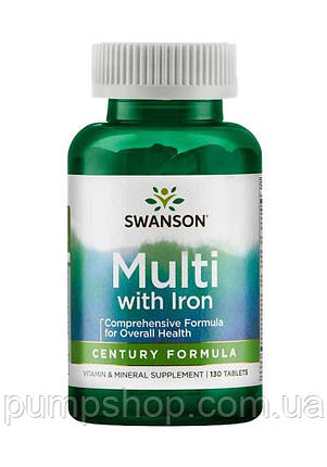 Вітаміни Swanson Multi with Iron 130 таб., фото 1