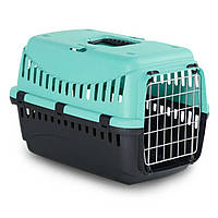 Пластиковая переноска для собаки кота животного до 5 кг GIPSY 1 small Blue металлические двери 46x31x32h см