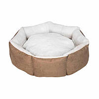 Лежак для собак і котів CUPCAKE ,круглий (коричневий/сірий) 98 см 35кг XL
