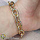 Браслет на руку жіночий товстий золотий ланцюжок з підвіскою, фото 4