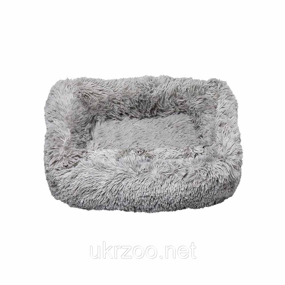 Лежак плюшевий для тварини PONCHIK ,прямокутний (сірий) 78*60*22 см L