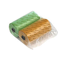 Пакети для прибирання фекалій собак Croci (2 шт.*20 пак) жовтогар/зелений