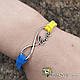 Патріотичний синьо-жовтий браслет герб України тризуб тризуб Україна, фото 2
